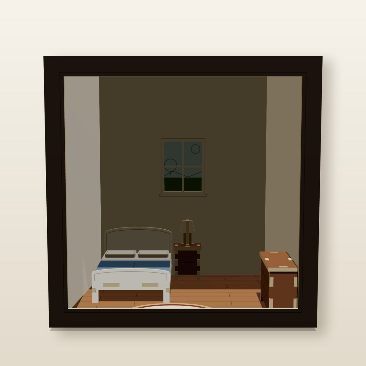Bedroom Room Box (1:24) - Laser-Cut SVG Files