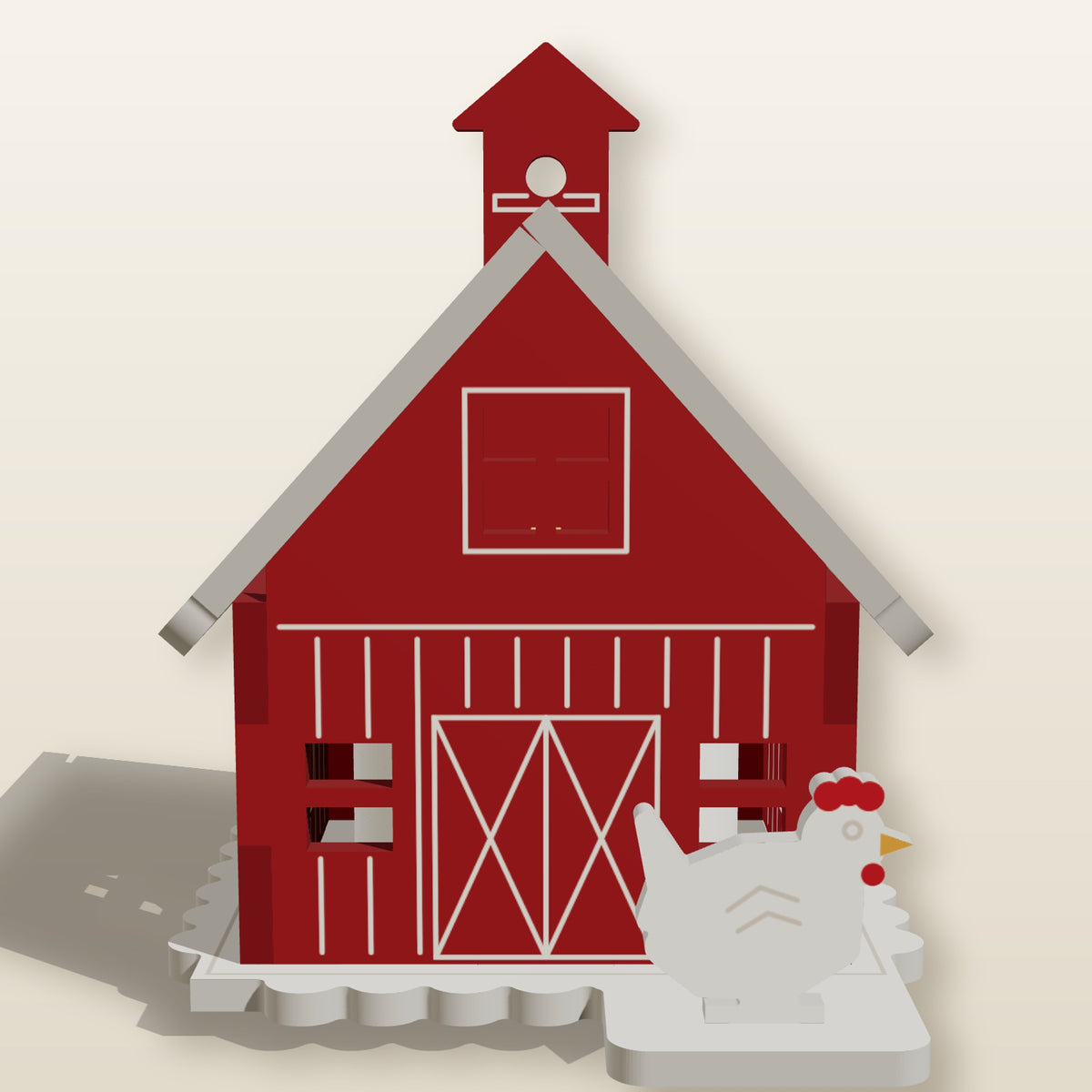 Lighted Farm Barn Ornament - Boxed Wood Kit
