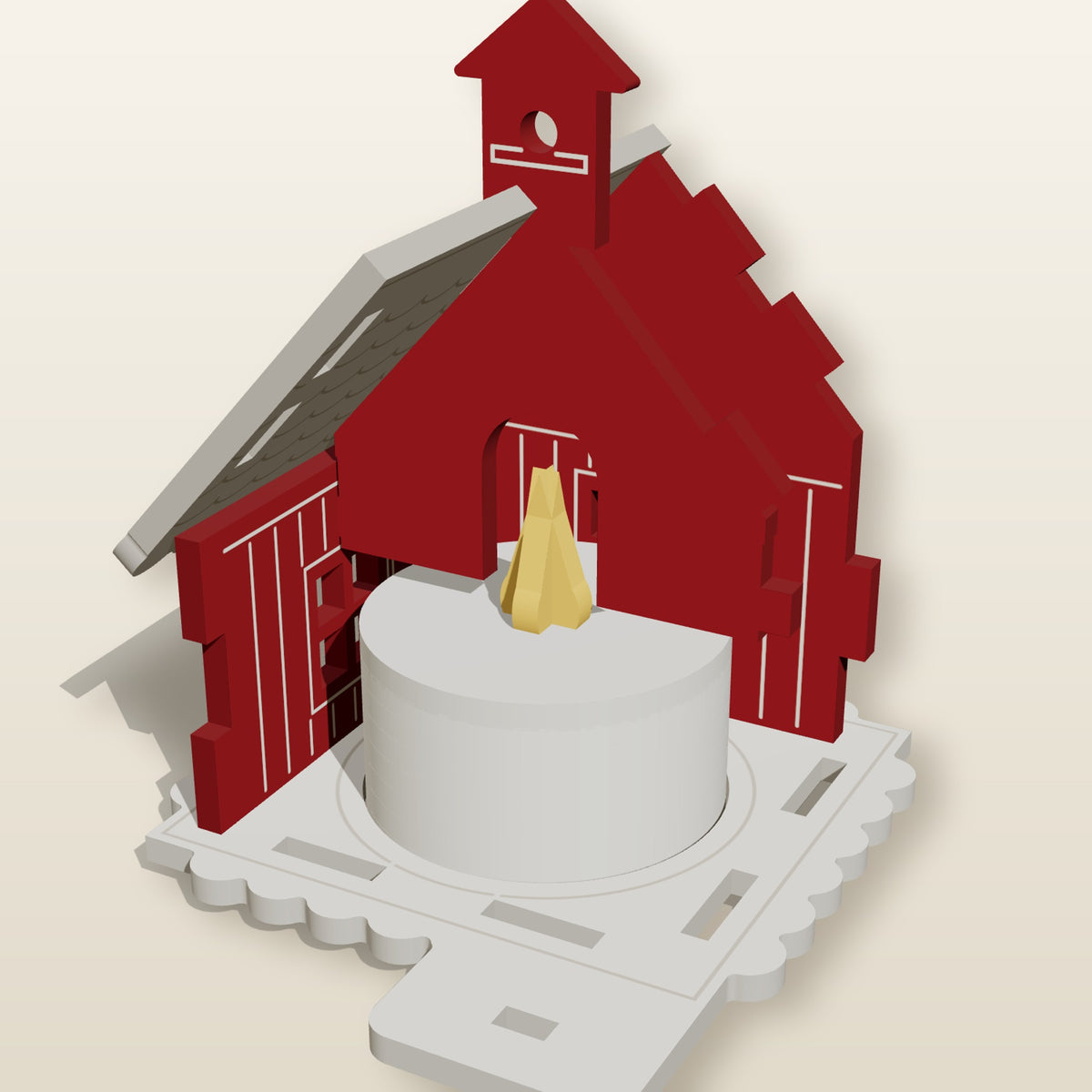 Lighted Farm Barn Ornament - Personalized Laser-Cut SVG File