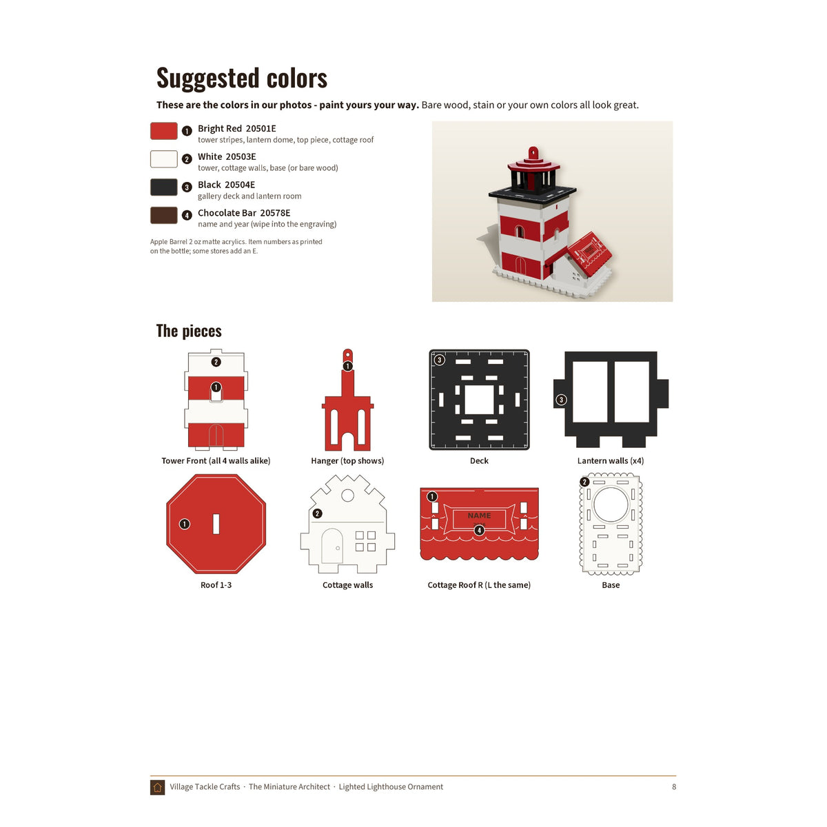 Lighted Lighthouse Ornament - Boxed Wood Kit