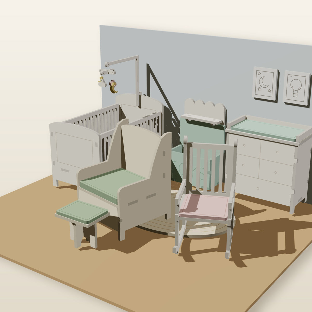 Nursery Set (1:12) - Laser-Cut SVG Files