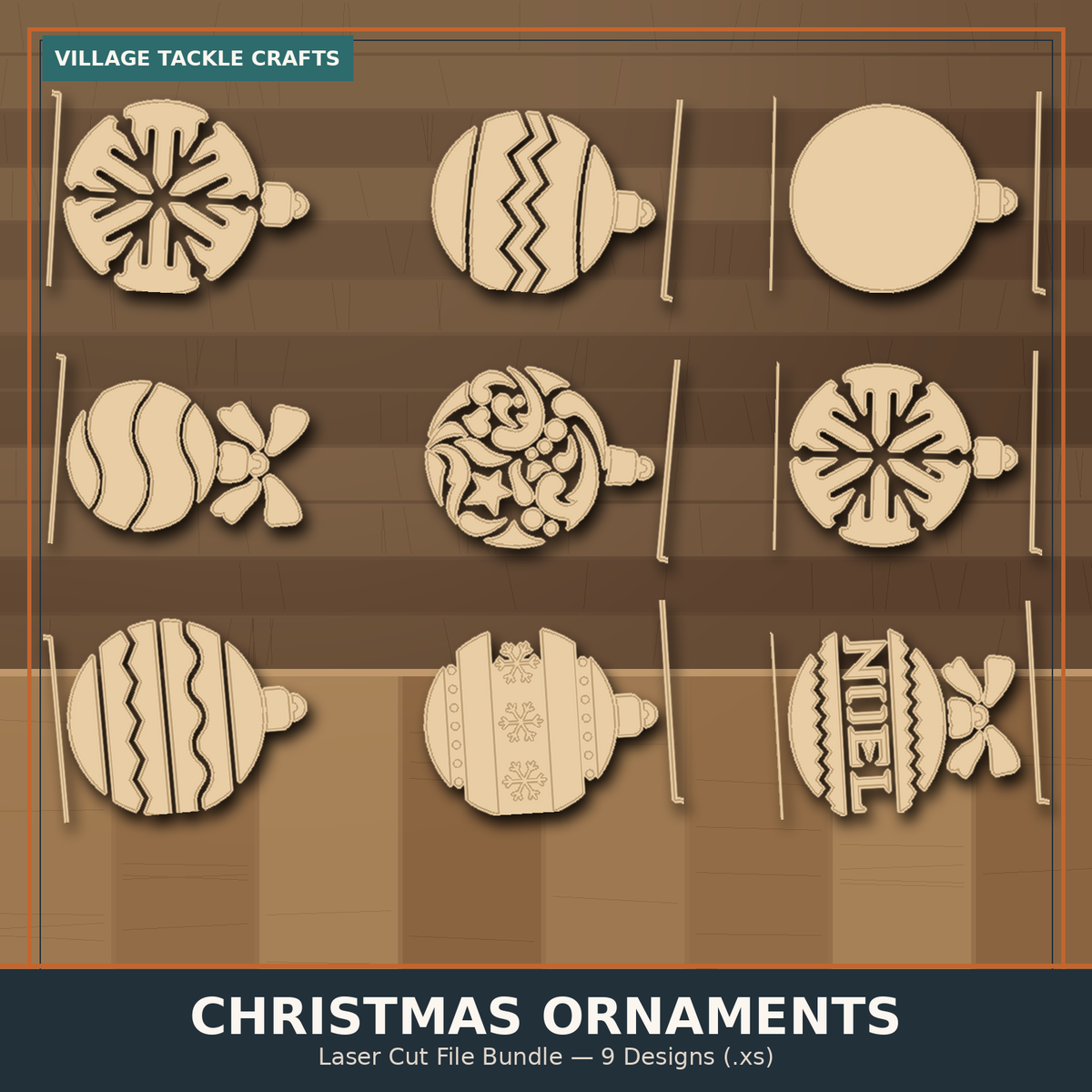 Christmas Ornament Laser Cut File Bundle A