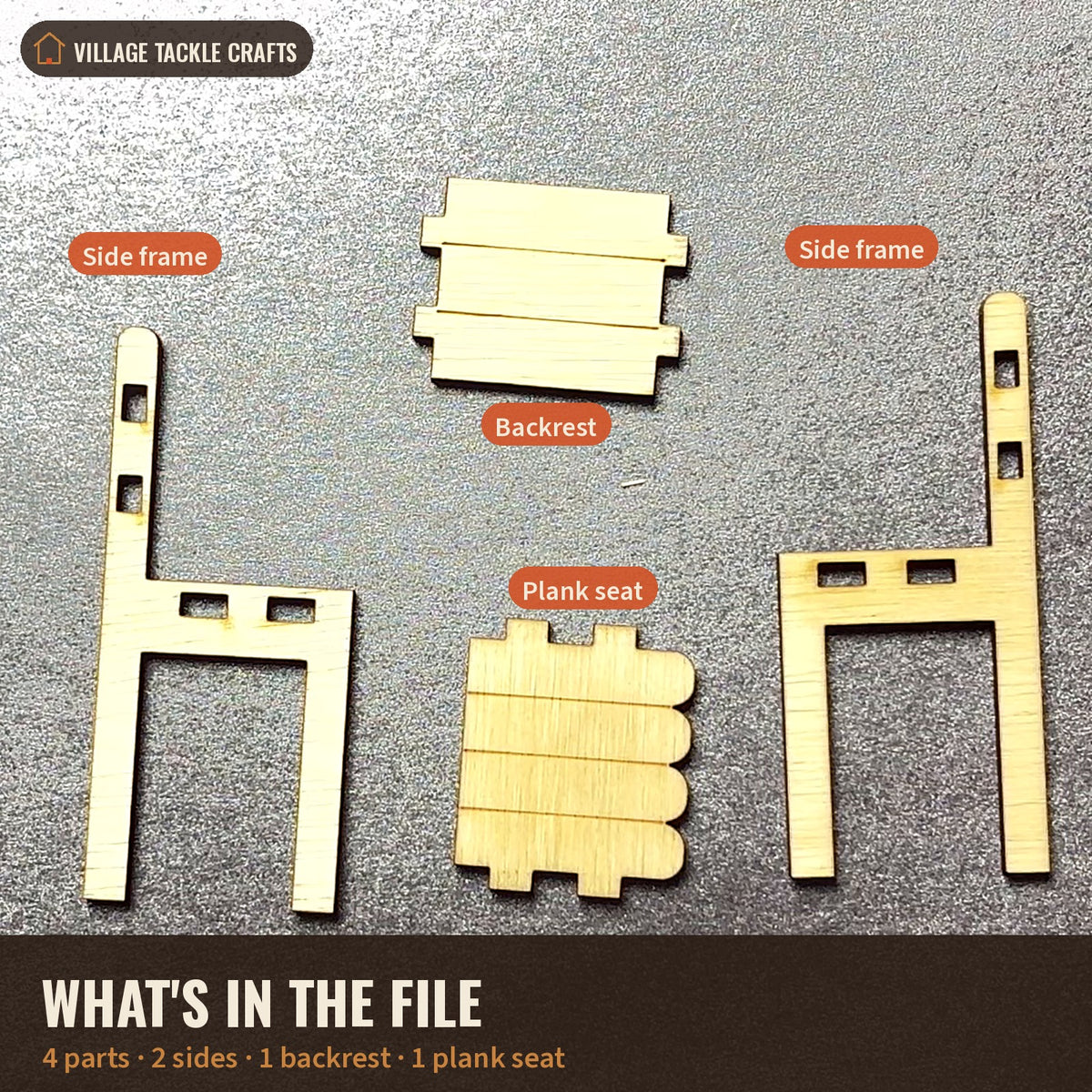 Popsicle Chair (1:12) - Laser-Cut SVG Files