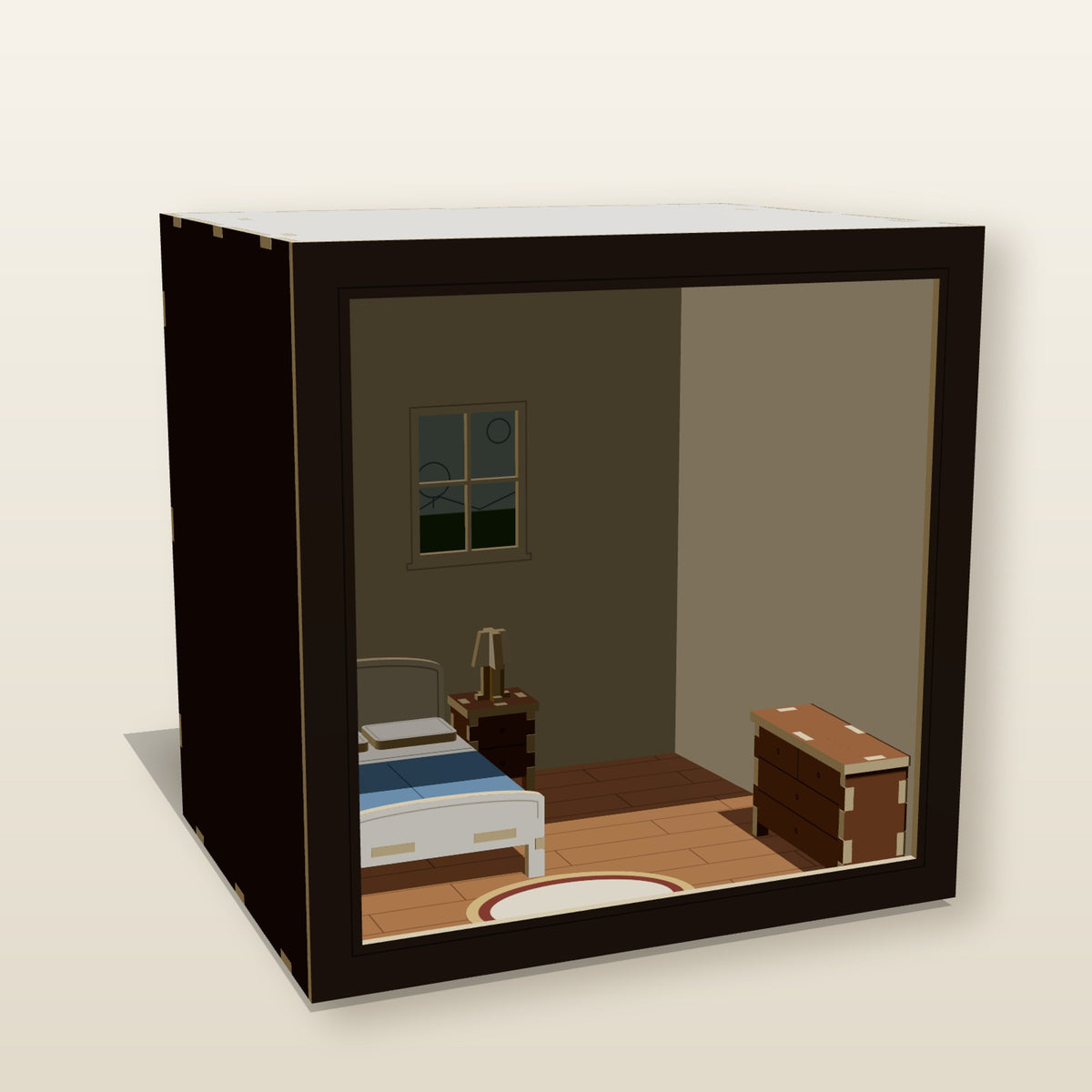 Bedroom Room Box (1:24) - Laser-Cut SVG Files