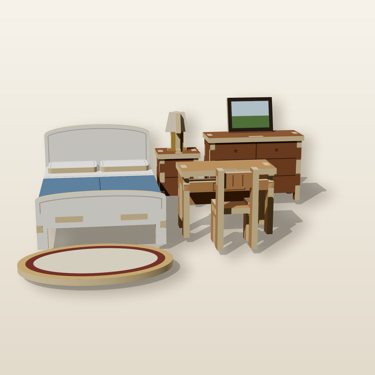 Bedroom Set (1:24) - Laser-Cut SVG Files