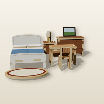 Bedroom Set (1:24) - Laser-Cut SVG Files