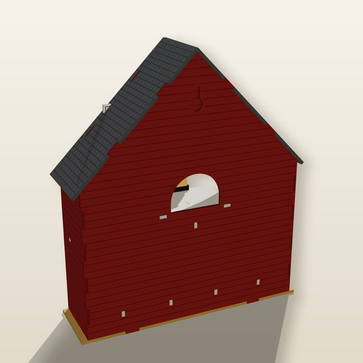 Back of the Coop Box with the keyhole hanger and tea-light arch