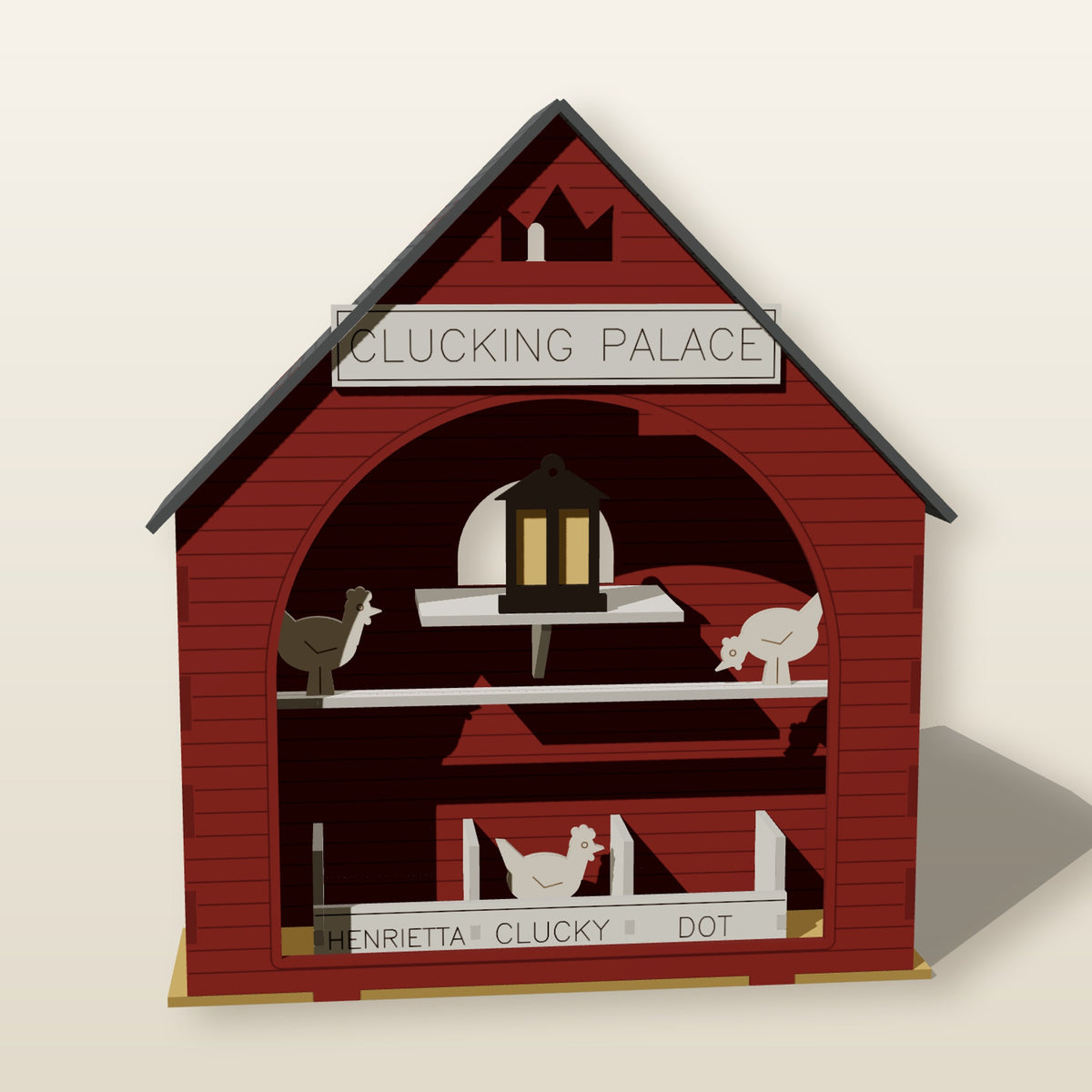 Front of the Coop Box with the big arched opening