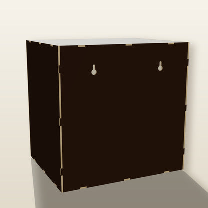 Back of the kitchen room box with two keyholes for hanging