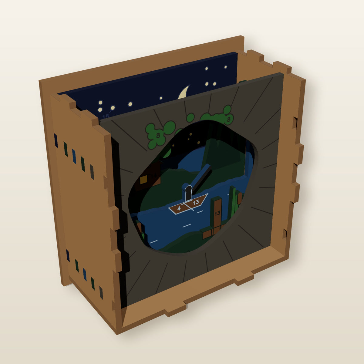 Keyhole Door: Moonlit Pond - Laser-Cut SVG Files