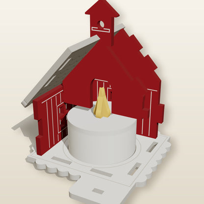 Lighted Farm Barn Ornament - Boxed Wood Kit