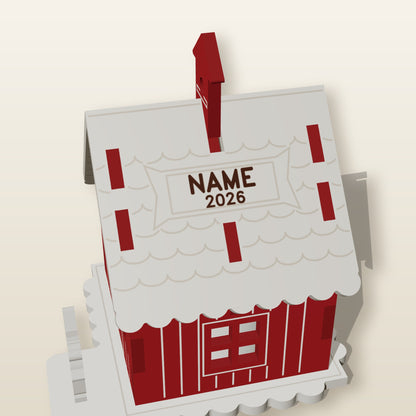 Lighted Farm Barn Ornament - Personalized Laser-Cut SVG File