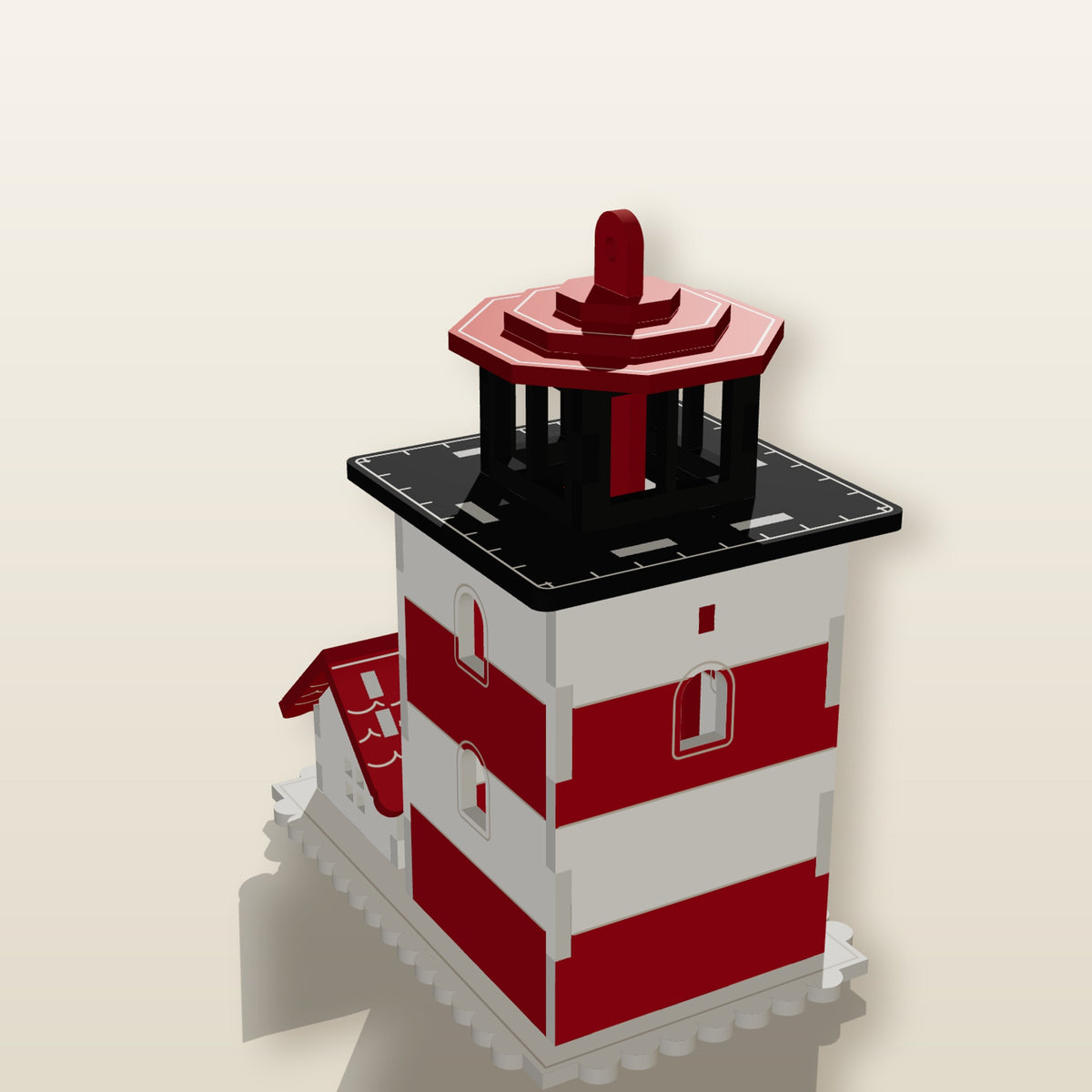 Lighted Lighthouse with Keeper's Cottage - Personalized Laser-Cut SVG File