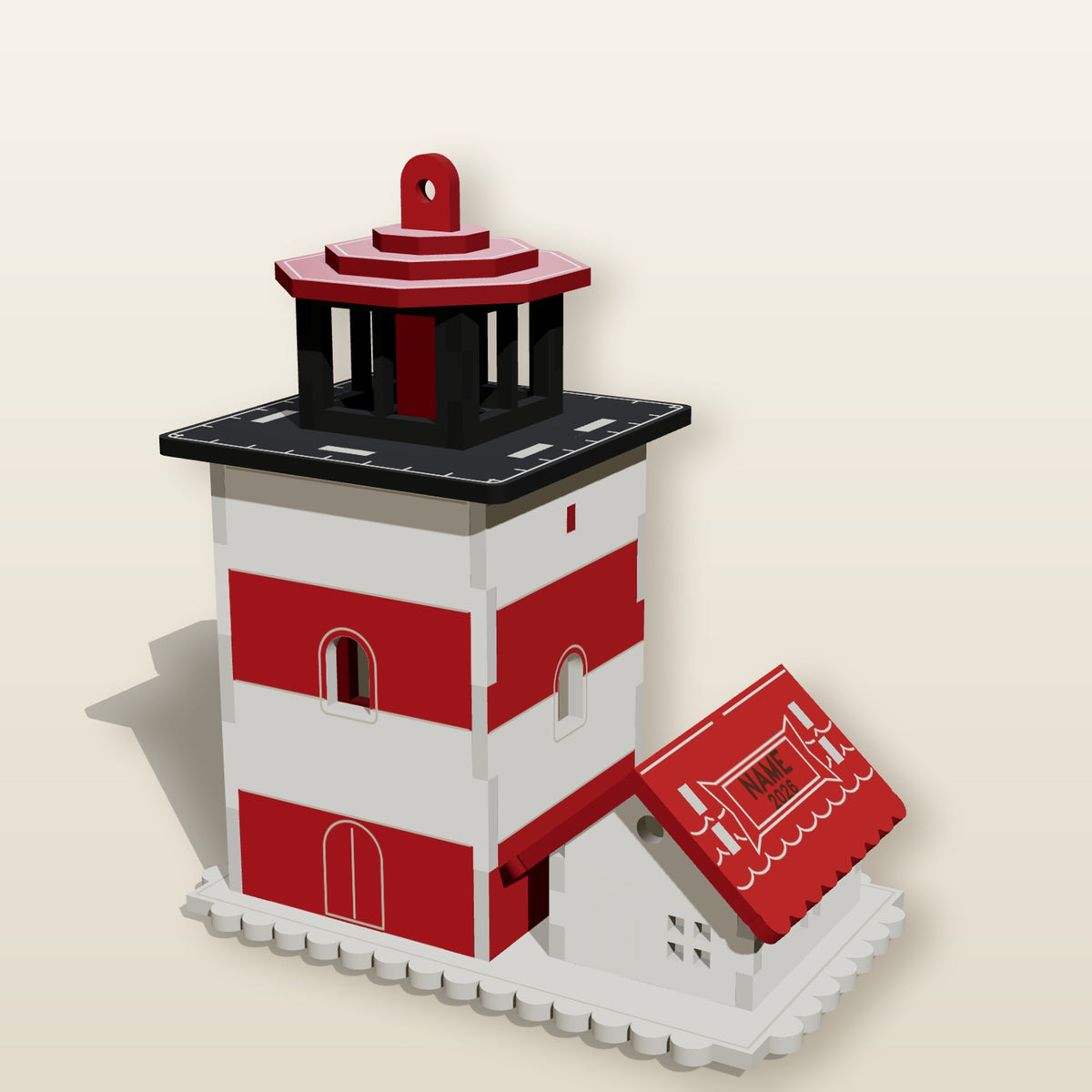 Lighted Lighthouse Ornament - Boxed Wood Kit