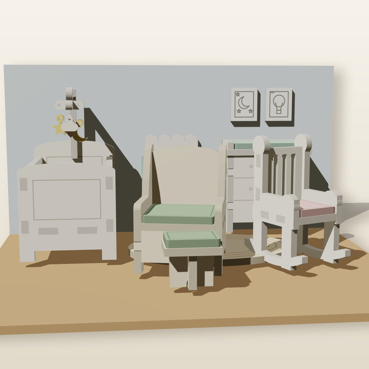 Nursery Set (1:24) - Laser-Cut SVG Files