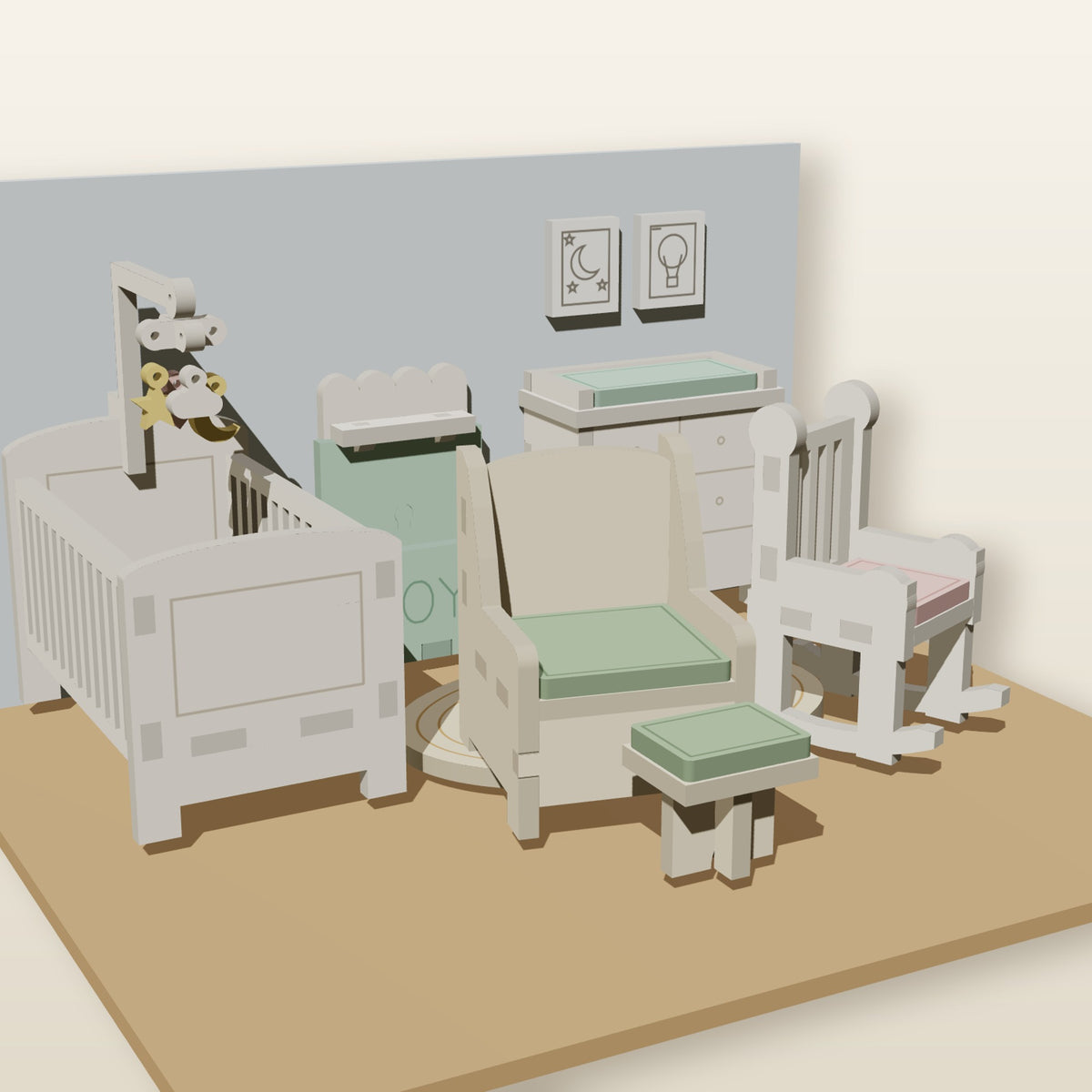 Nursery Set (1:24) - Laser-Cut SVG Files