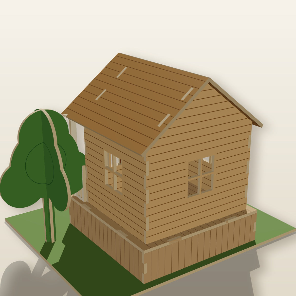 Porch Cabin (1:24) - Laser-Cut SVG Files