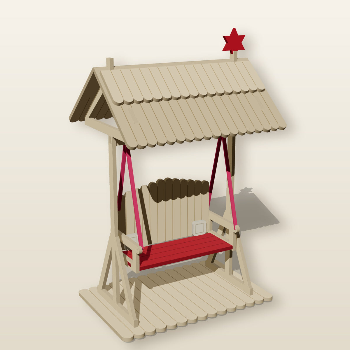 Covered Porch Swing (1:12) - Laser-Cut SVG Files