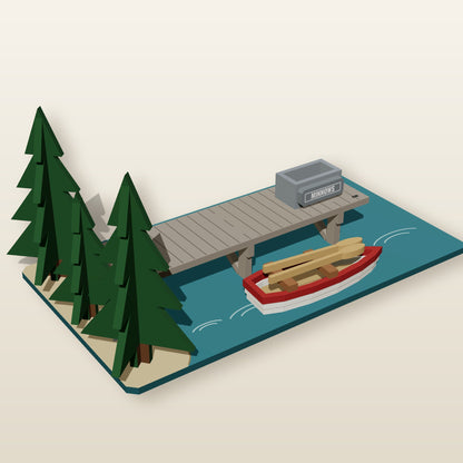 Waterfront Scene - Laser-Cut SVG Files