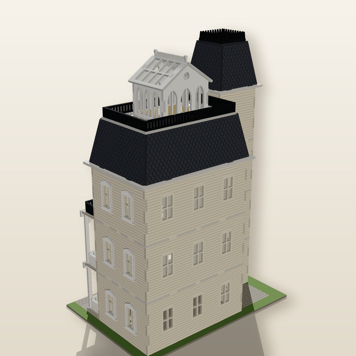 Wisteria Victorian - Laser-Cut Second Empire House SVG Files (1:48)